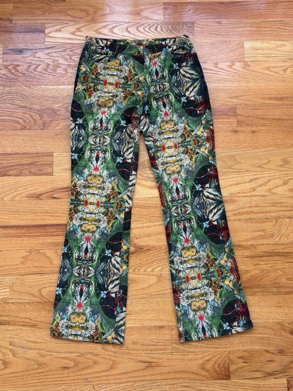 Kenzo velvet abstract flare jeans
